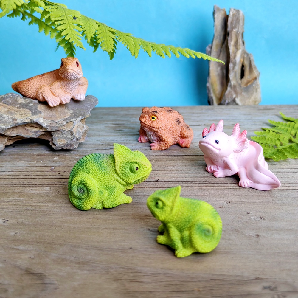 Bonsai Garden Gift - 시뮬레이션 된 도마뱀 카멜레온 Axolotl 두꺼비