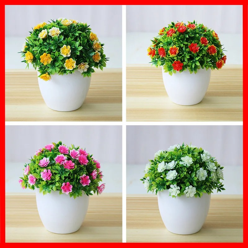 인공 식물 분재 작은 꽃 화분 식물, 가짜 꽃 화분 장 - Bonsai Garden Home 리뷰 및 가격