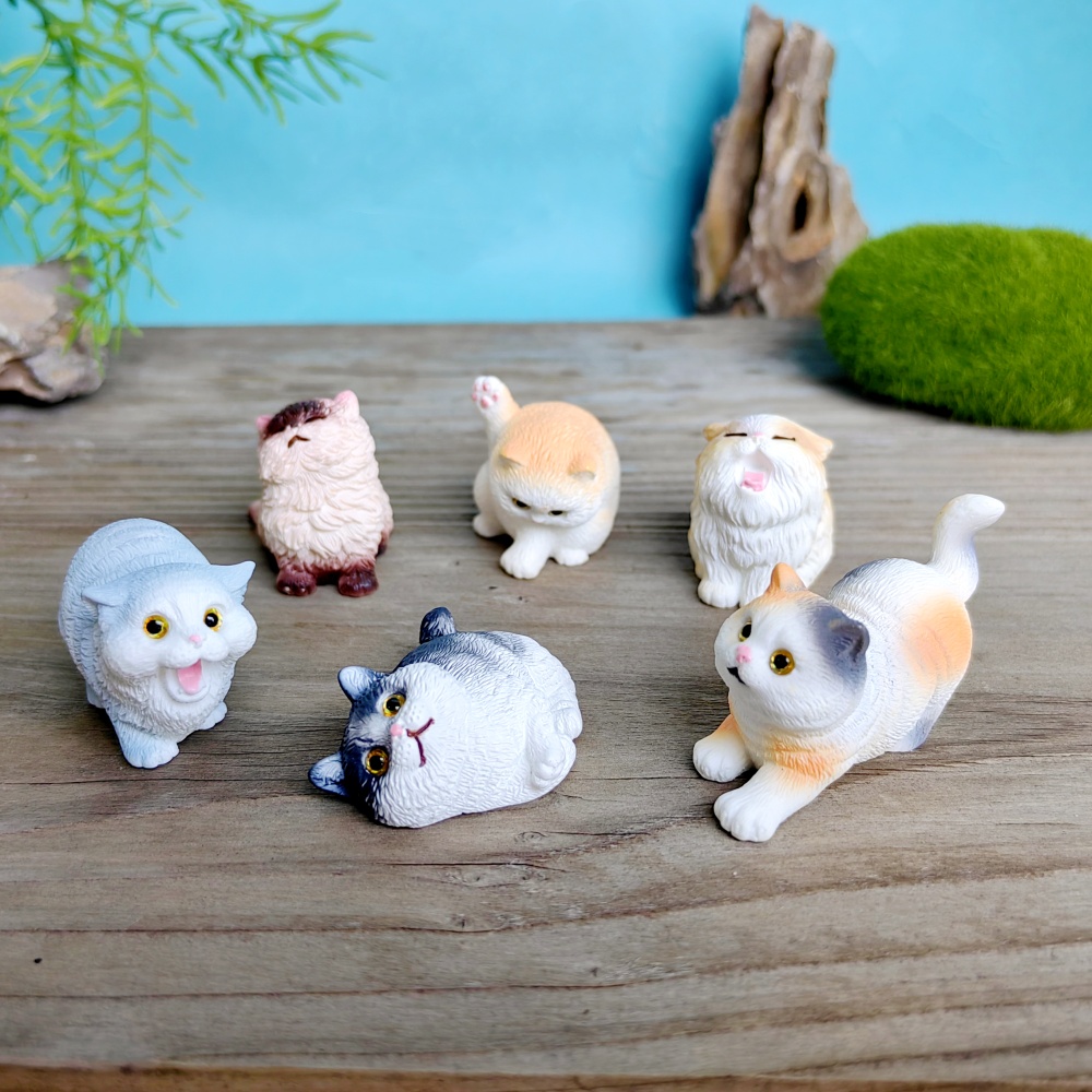 6pc 귀여운 고양이 개 세트 동물 선물 장식 수지 공 - Bonsai Garden Gift 리뷰 및 가격