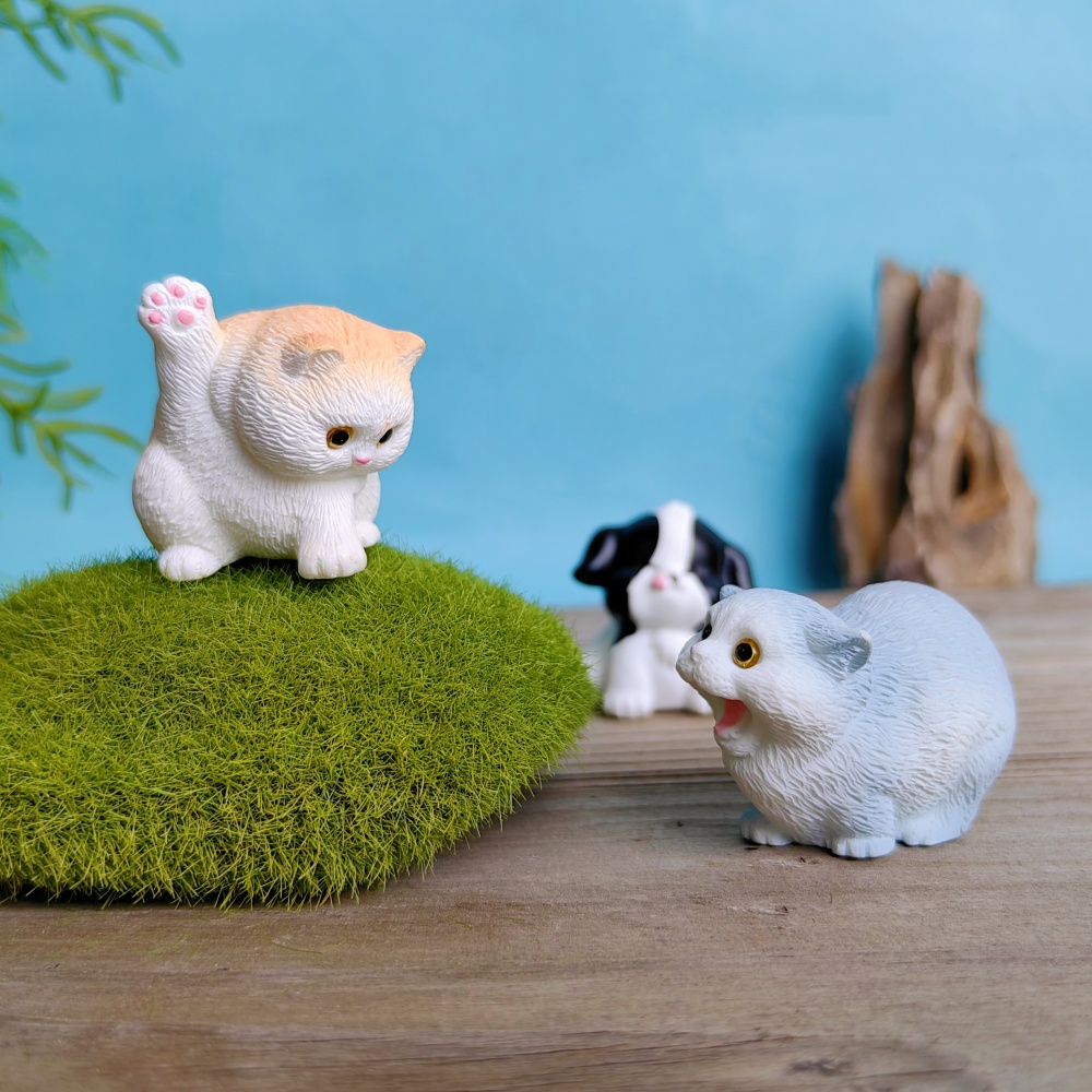 6pc 귀여운 고양이 개 세트 동물 선물 장식 수지 공 - Bonsai Garden Gift 리뷰 및 가격