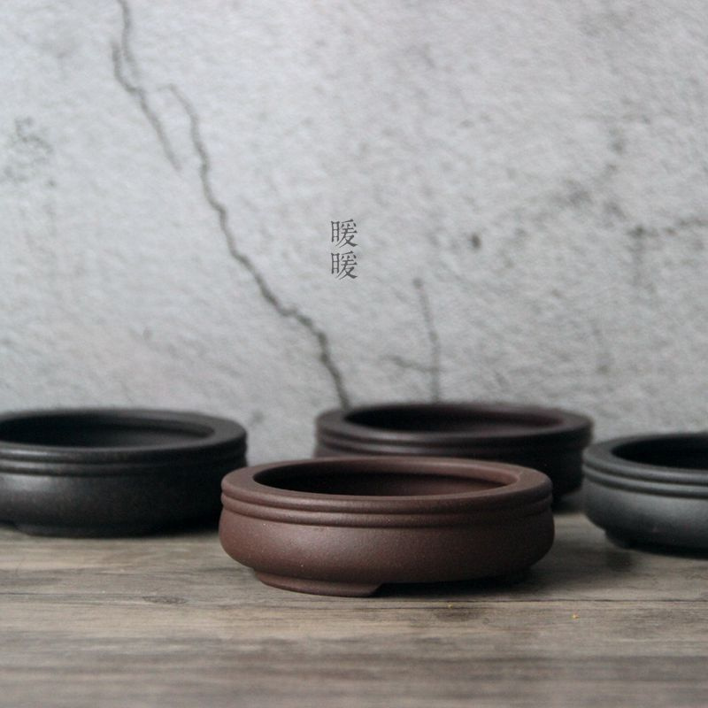 세라믹 원형 분재 냄비, 접시, 보라색 모래, 자연,  - Bonsai Garden China 리뷰 및 가격